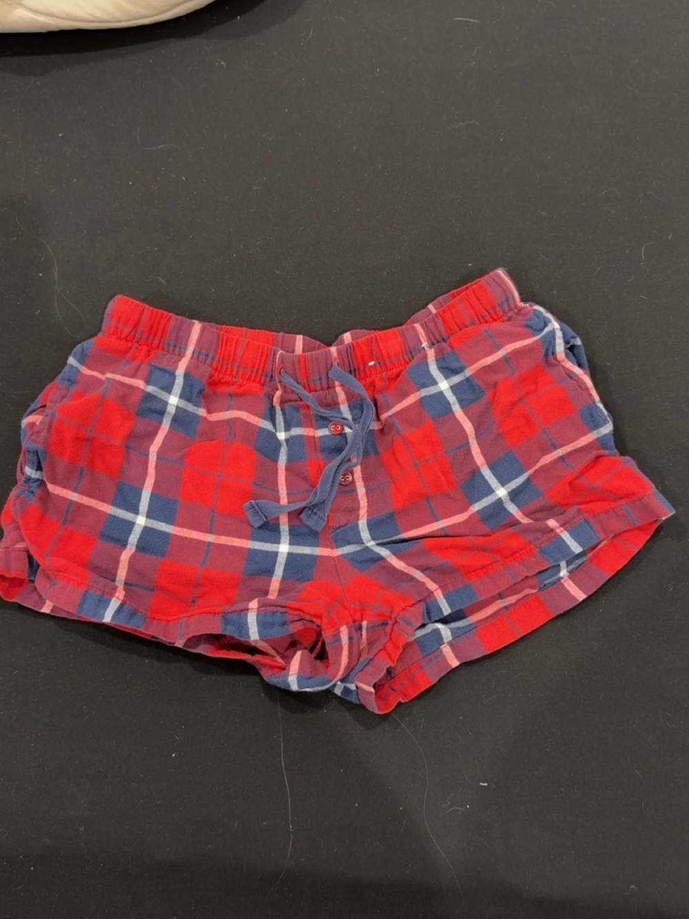 Forever 21 Red and Navy Plaid Cotton Lounge Shorts